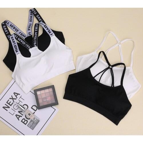 Women Sport Bra Top Black Padded Yoga Brassiere Fitness Sports Tank Top Female Sport Yoga Bra Push Up Sports Vest Gym Bra