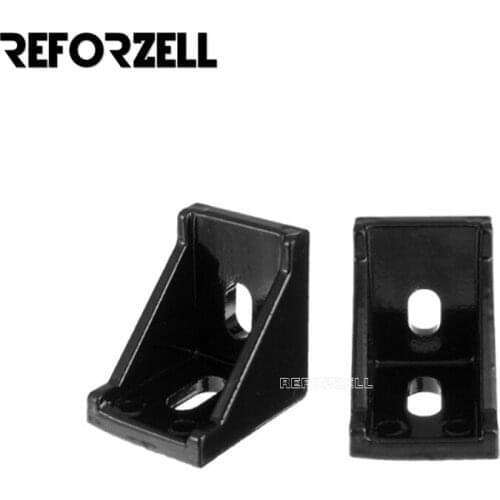 100pcs/Lot 90 Degree Cast Corner Bracket Black 20x28x28mm for V-Slot Profile