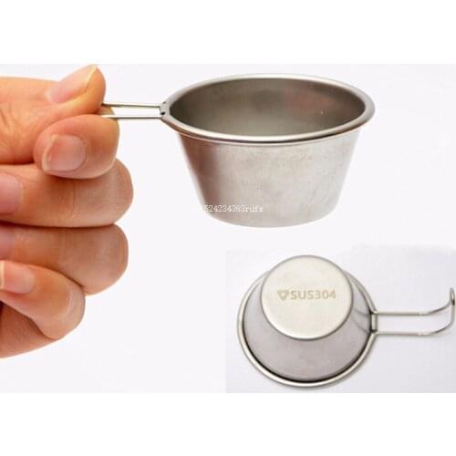 100pcs Ultralight Mini Tea Cup Outdoor Camping Wine Cups 304 Stainless Steel Wine Glass Cups