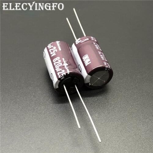 5pcs/50pcs 820uF 25V820uf NICHICON PM PJ Series 12.5x20mm 25V820uF Low Impedance Aluminum Electrolytic capacitor