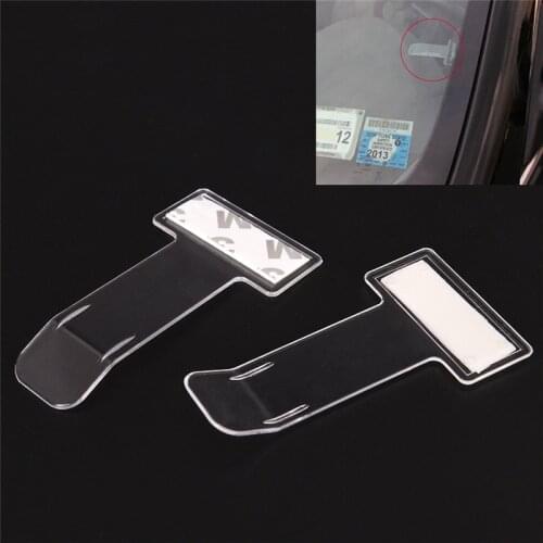 5 Pcs Portable Car Windscreen Parking Ticket Clear Permit Holder Clip Sticker