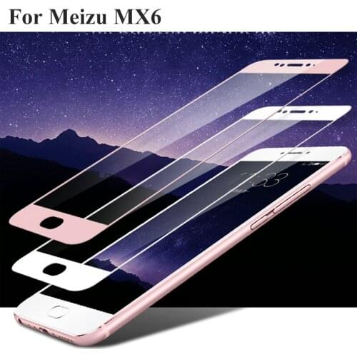 5PCS Black Ultra-Thin screen protector Tempered Glass For Mei zu MX6 MX 6 full Screen protective For MeizuMX6 MX 6