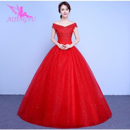 AIJINGYU 2021 princess Customized new hot selling cheap ball gown lace up back formal bride dresses wedding dress WK338