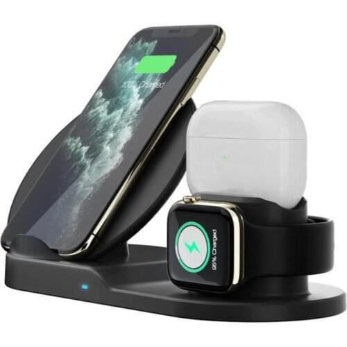 3 in 1 Wireless Charger 10W QI Fast Charging for iPhone 12 Pro Max iWatch Samsung Huawei Quick Phone Charger Station Stent Dock