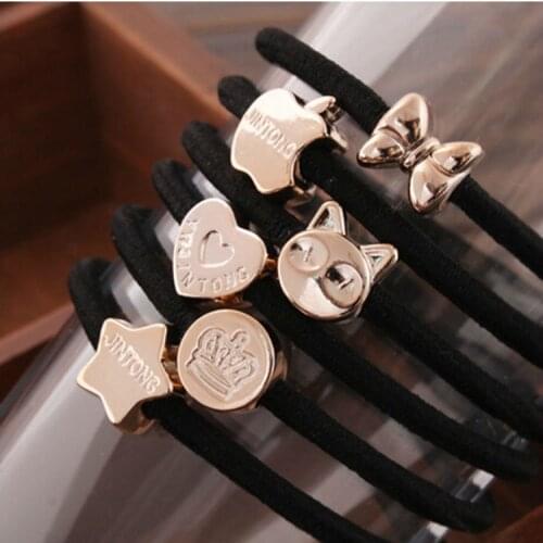 Black Girls High Elastic Hair Ties Head Band Rope Ponytail Bracelets Scrunchie Hairbands Headband Ornament Accessories