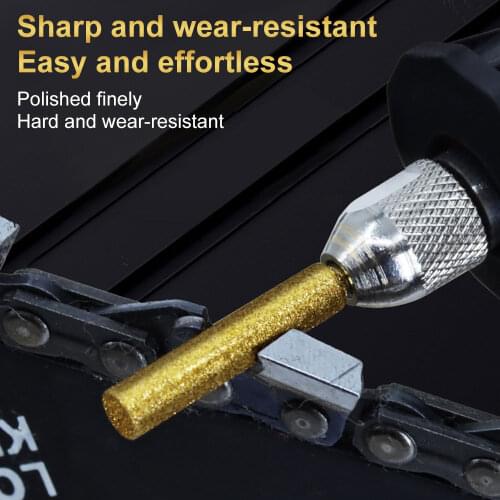 18Pcs Diamond Sharpening Wheel Coated Cylindrical Burr Chainsaw Sharpener Stone File Chain Saw Sharpening Carving Grinding Tools