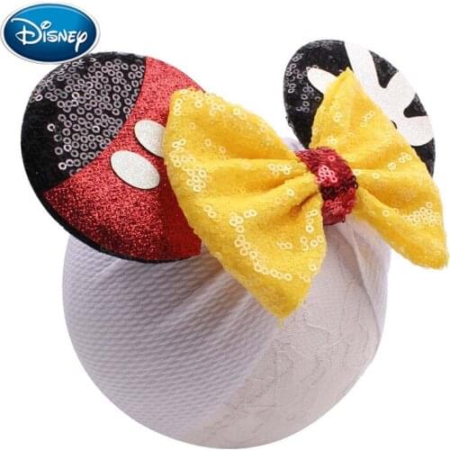 Disney Mouse Ears Baby Headband Waffle Hair Bows Headwrap DIY Hair Accessories For Girls Hot-Sale Classical Kids Headwear