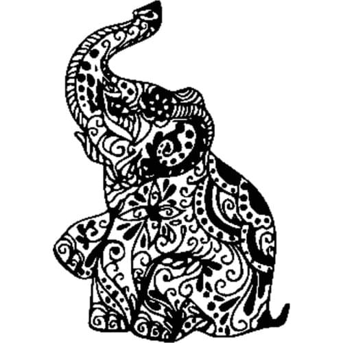 JuYouHui Exterior Accessories Decal Personality Floral Elephant Car Stickers Motorcycle Waterproof Sunscreen PVC Decals