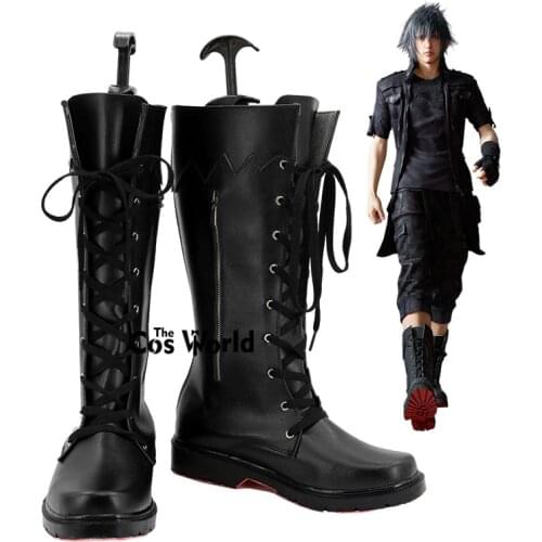 FINAL FANTASY XV Noctis Lucis Caelum Games Customize Cosplay Low Heels Shoes Boots