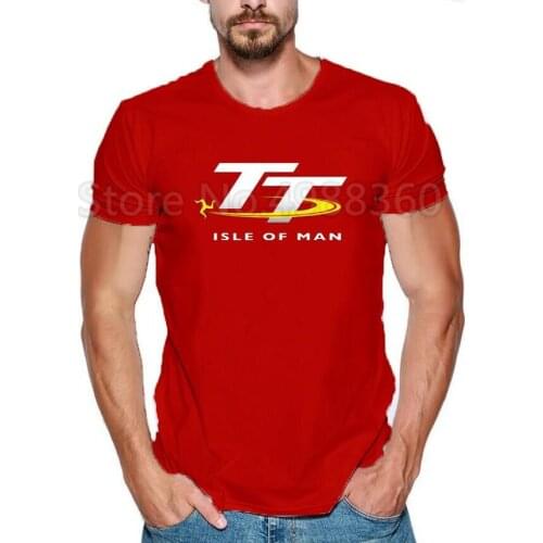 Isle Of Man TT Mens Tshirt Cotton T-shirt Black White Red Clothing Racer Top Game Tee Vintage Style