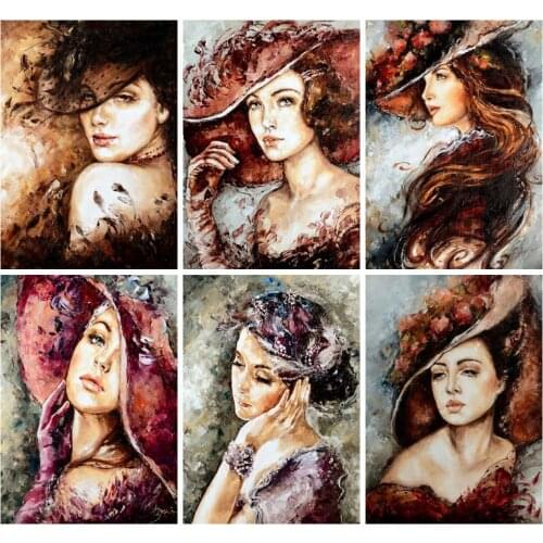 HUACAN 5d Diamond Painting New Arrivals Girl Diamond Art Full Drill Mosaic Woman Embroidery Beauty Farmhouse Home Decor