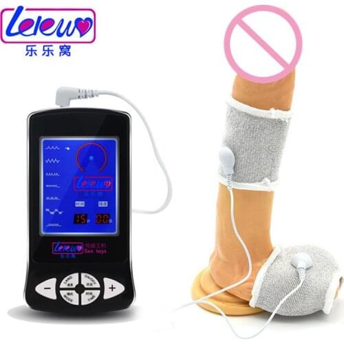 Pulse Electro Physiotherapy Penis Sleeve Electro Testis Cover Stimulation Medical Sex Toys For Man SM Adult Games Sex Shop