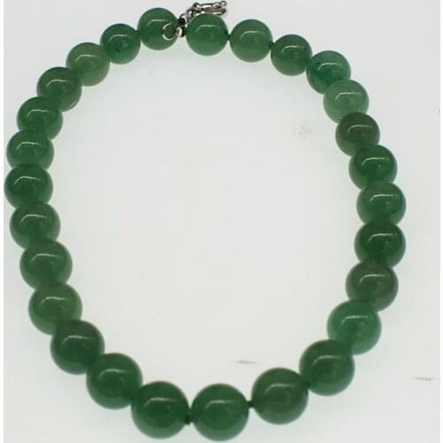 Green jade round 10/12/14/16mm necklace 18inch wholesale for women xmas gift