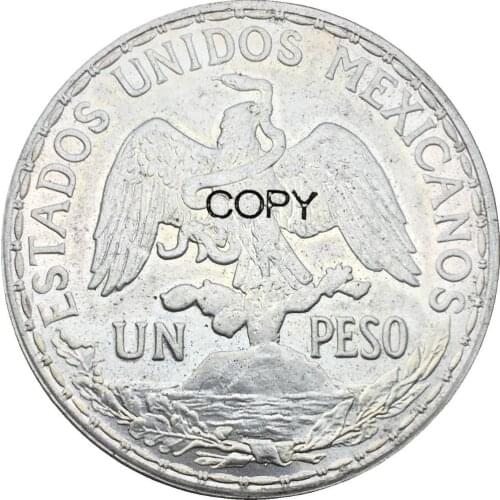 Mexico 1 Peso 1914 100th Anniversary of the Cry for Independence Brass Plated Silver Copy Coin Commemorative COINS