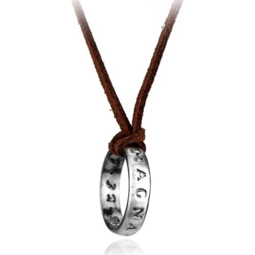 New PS4 Game Uncharted 4 A Thiefs End Nathan Drake Necklace Pendant For Man Leather Cord Long Chain Collectors Edition Jewelry