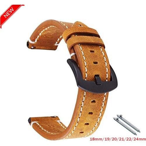 22mm Straps Quick Release Band For Samsung Galaxy 42 46MM gearS2 S3 S4 Active 2 Vintage Oil Crazy Watchband 18MM 19 20 21 24mm