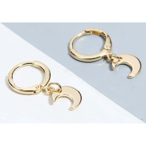 Hot New Fashion Gift Earrings The Moon Stud Earrings Not Allergic Simple Earrings Gold Selling Jewelry