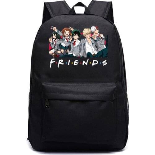 2020 Brand Teenager School Bags Backpack for Girls Boys My Hero Academia Friends Printed Children Anime Backpack Bag Mochila