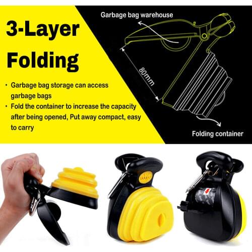 Pet Dog Travel Foldable Pooper Scooper With 1 Roll Decomposable bags Poop Scoop Clean Pick Up Excreta Cleaner