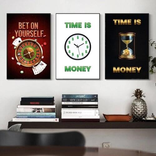 Modern Motivational Canvas Painting Inspirational Hourglass Prints and Posters Abstract Wall Pictures for Living Room Home Decor