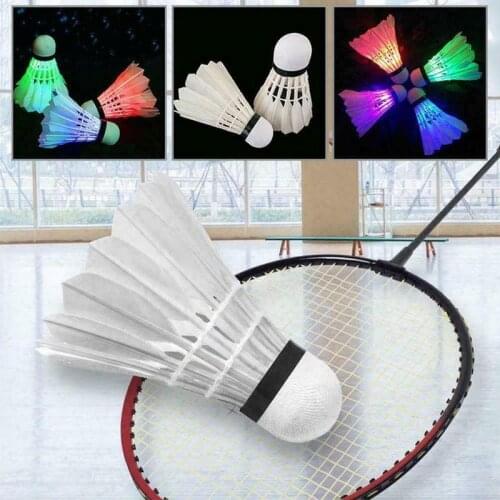 Dark Night LED Glowing Light Up Strong Nylon Badminton Shuttlecocks Colorful Lighting Balls Indoor & Outdoor Sports
