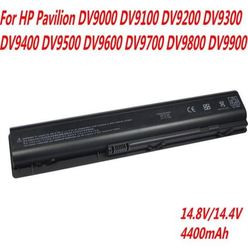 High Quality 14.4V 4400mAh Laptop battery For HP Pavilion dv9000 dv9100 dv9200 dv9300 dv9400 dv9500 dv9600 dv9700 dv9800 dv9900