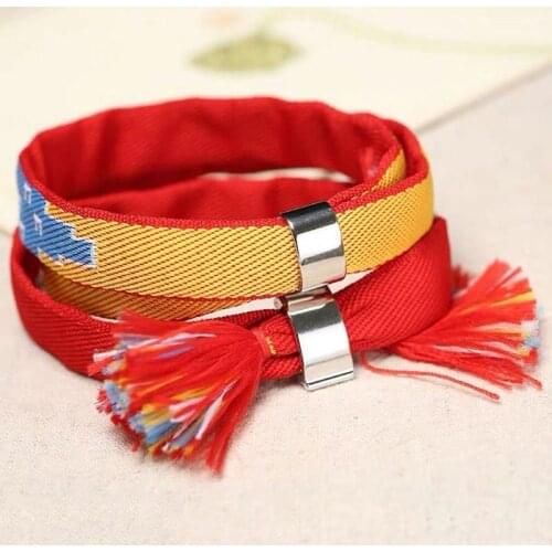 Japanese Comics Jewelry Cosplay Kumihimo Handmade Lover Friendship Your Name Bracelet Ribbon Hair Lucky Charm Jewelry Fashion