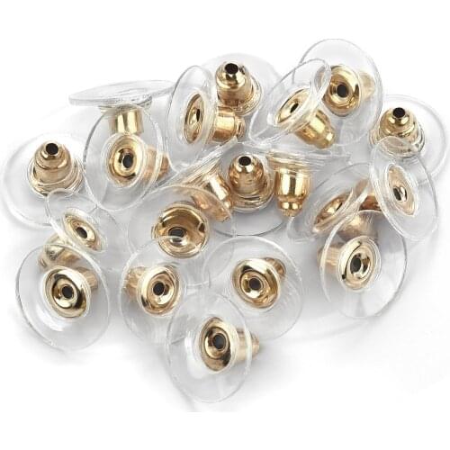 100 Pcs/Batch Rubber Earring Back Plug DIY Earring Plug Silver Copper Gold Supplies Jewelry Making Accessories