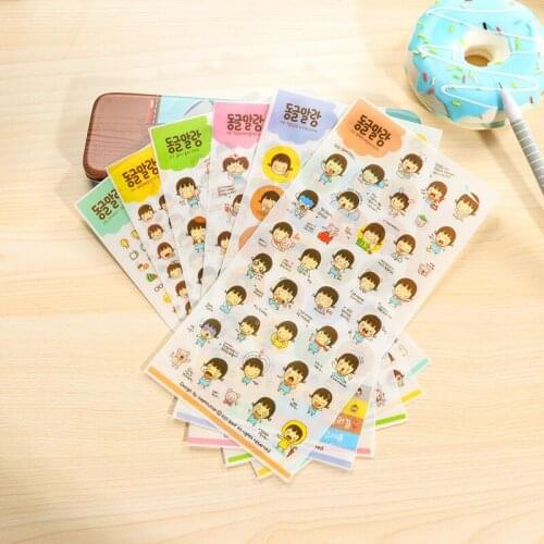 1set BZNVN South Korea stationery Japanese childhood cute DIY transparent waterproof photo diaries hand cartoon Sticker Books