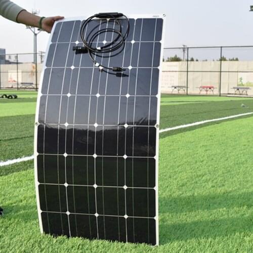 100W 12V Solar Panel Pet Flexible Solar Panel 200W 300W 400W PV Panel Monocrystaline Solar Cell For Car Boat Home System