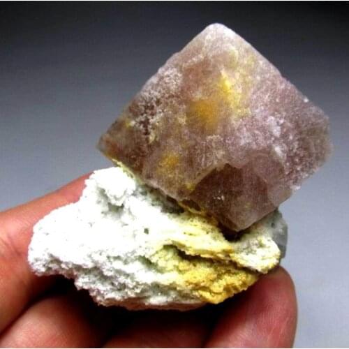 138g Pink Octahedral Fluorite w/ Quartz - crystals and stones healing Mineral specimen Home Decor feng shui decoration