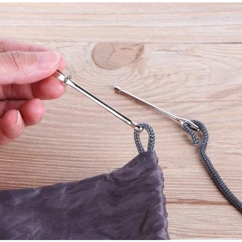 2Pcs Stainless Steel Cited Clips Elastic Belt Wearing Rope Weaving Tool Bag Wrap Rope Wearing Sewing Accessories