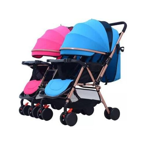2020 New purle color baby stroller comfortable simple twins baby carriage 0-3Y