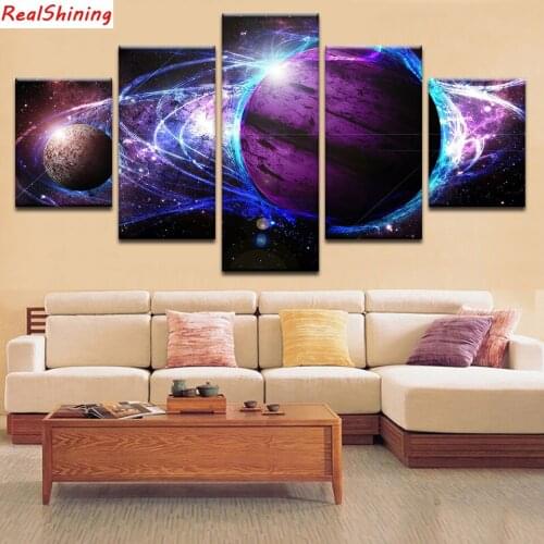 5pcs DIY Diamond Painting Planet scenery Full Square Diamond Embroidery Mosaic Picture Of Rhinestone H1369