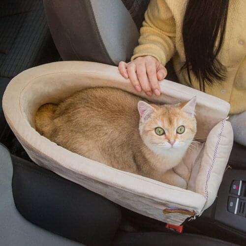 Car Central Control Dog Kennel Pet Nest Booster Seat Safety Zipper Design Cat Dog Supplies Accessories