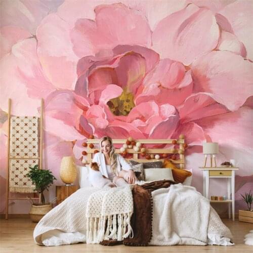 Beibehang custom American pink peony flowers wallpaper for living room bedroom decor wall papers home decor decoration mural 3D