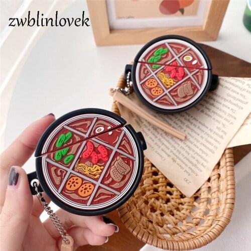 3D Spicy Jiugongge Hot Pot Silicone Earphone Case For Airpods 1 2 Pro Wireless Charging Box Earphone Protect Cover Accessories