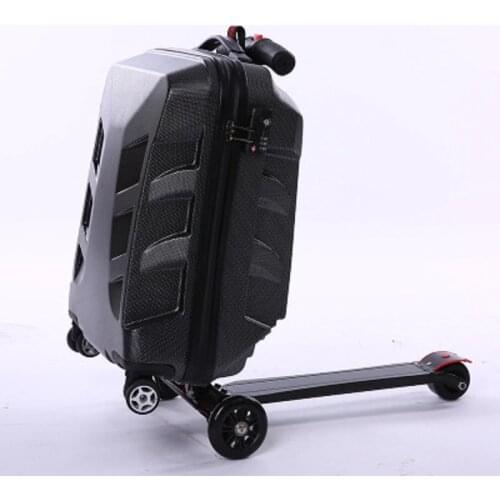 Travel tale 100% PC personality cool scooter Suitcase Carry on Spinner Wheel multi-function Travel Luggage 21"