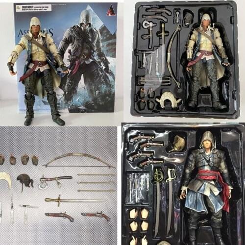 Play Arts Kai Assassin Creed Edward Kenway Connor Action Figure Origins Character Moveable Model Toys 30cm
