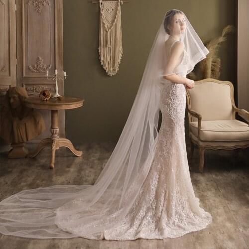 Elegant 2.7m Wedding Veil with Comb 2 Layers Tulle Bridal Headwear Wedding Accessories
