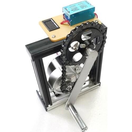 100W Hand Crank Generator 12V24V Aluminum Alloy Structure (send Voltmeter Rectifier Bridge) Teaching Equipment