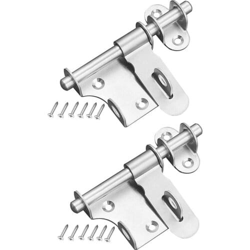 JFBL Hot 2Pcs Slide Bolts Lock Stainless Steel Latch Heavy Duty Door Bolt Sliding Door Latch for Doors Gates Bathroom Pet Doors