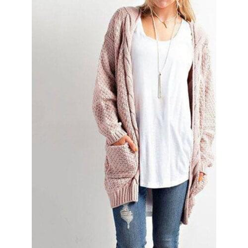 Autumn Winter Plus Size Women Caridgan Fashion Twist Pocket Loose Sweater Female Solid Knitted Casual Cardigans Coat Clothes