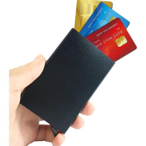 Anti theft Credit Card Holder Men Travel ID Card Wallet Thin Aluminium Metal Wallets Pocket Automatic Pop-up Purse Holder