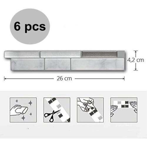 EasyTiles Waterproof Peel And Stick Wall Tiles Easy To DIY Vinyl 3D Wallpaper Stickers For Kitchen Backsplash Decor - 1 Sheet