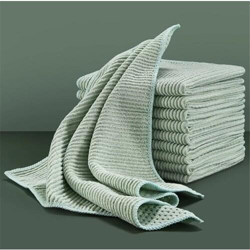 Pack of 3/5/10 Kitchen Super Absorbent Fish Scale Cleaning Cloth Housework Table Dish Cloth Cleaning Rags Kichen Accessories New