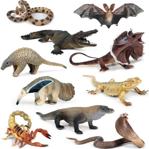 Simulation Animal Model Lizard Scorpion Bat Snake PVC Action Figure Toys for Children Kids Collect Gifts