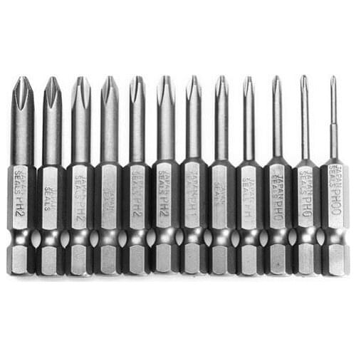 New 13pcs L50mm 1/4 Inch Hex Shank Magnetic Cross Screwdriver Bits PH00-PH2