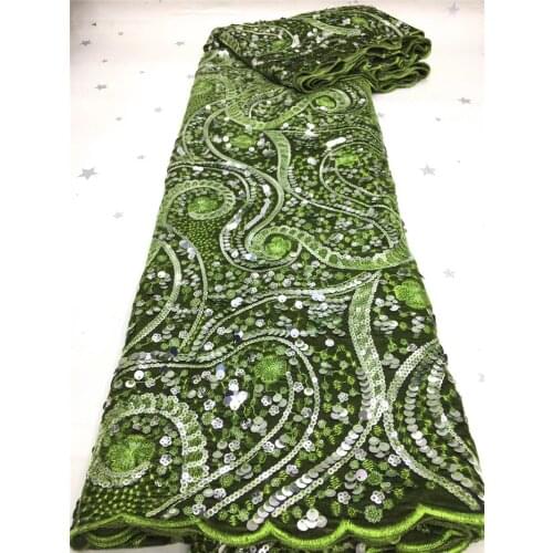 New design mixed big and small sequins top selling mesh fabric nice looking french net lace fabric JRB-291910 for party dress