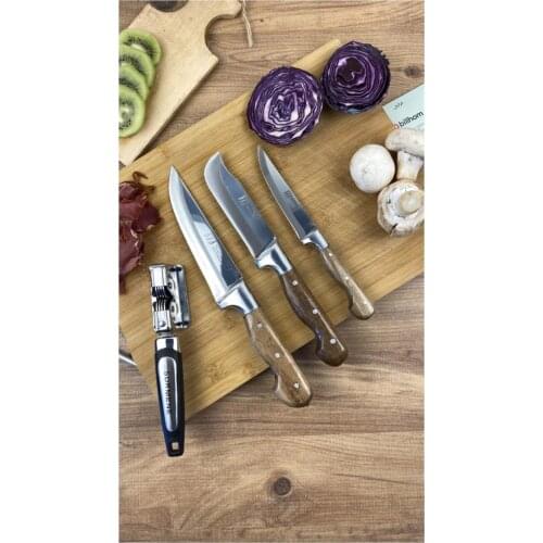 Sharp 3 Piece Wood Handle Riding On Knife set
